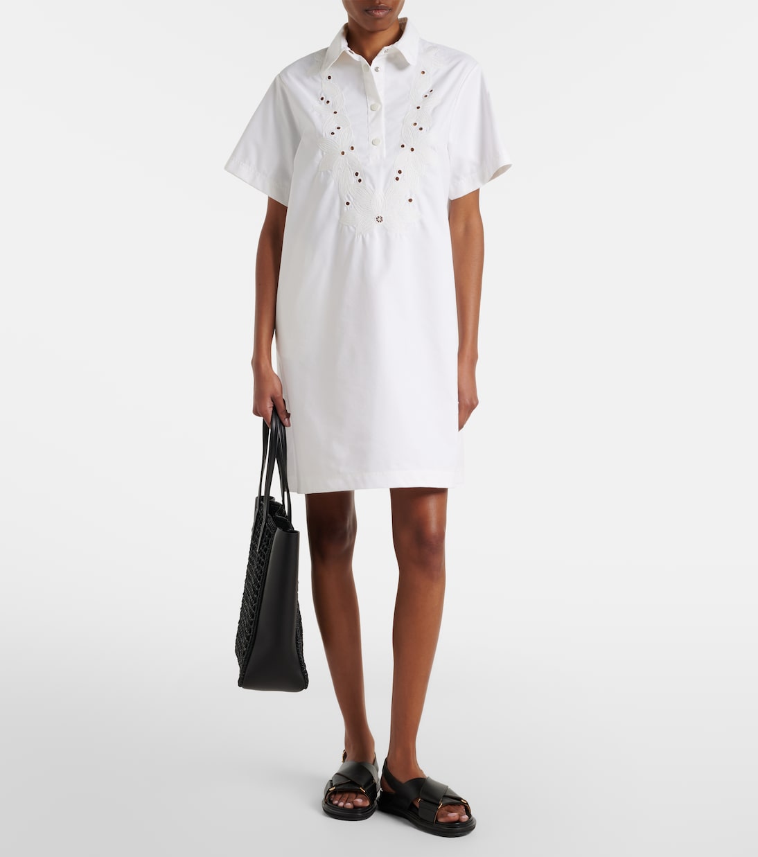 Besticktes Midikleid aus Popeline | Moncler