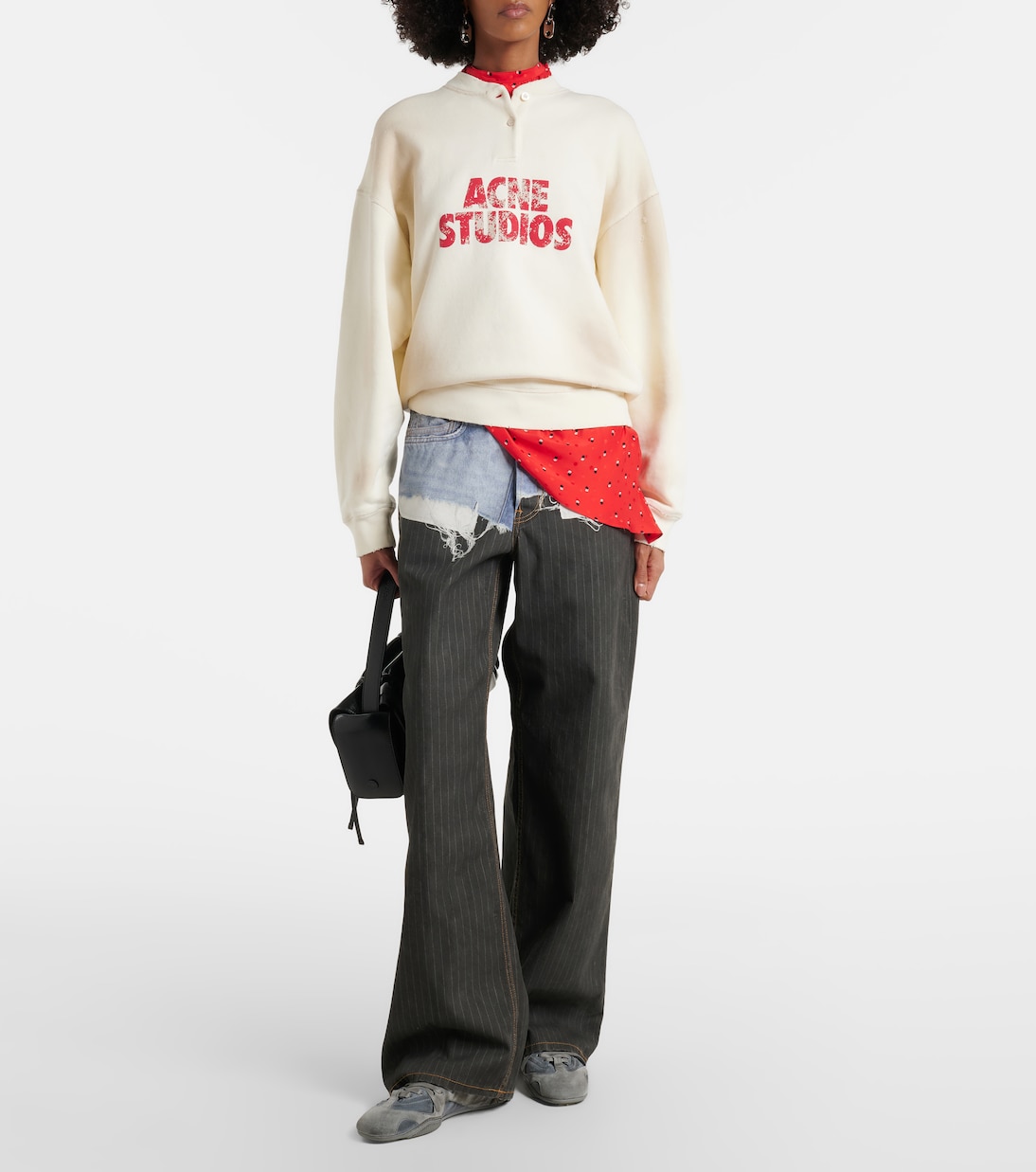 Logo distressed cotton jersey sweatshirt | Acne Studios