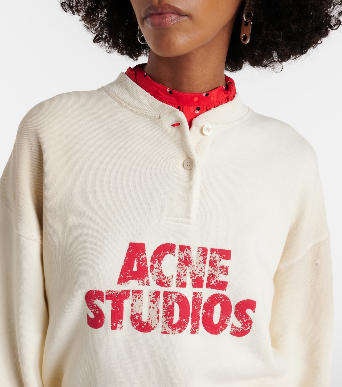 Logo distressed cotton jersey sweatshirt | Acne Studios