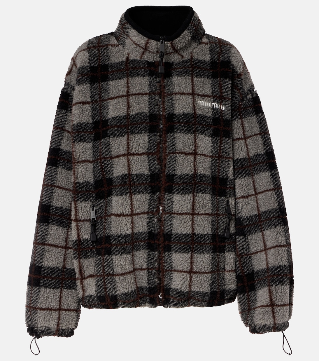Checked teddy jacket | Miu Miu