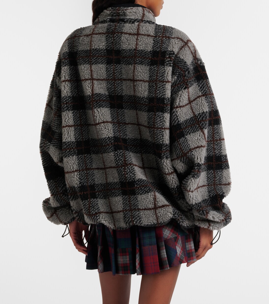 Checked teddy jacket | Miu Miu