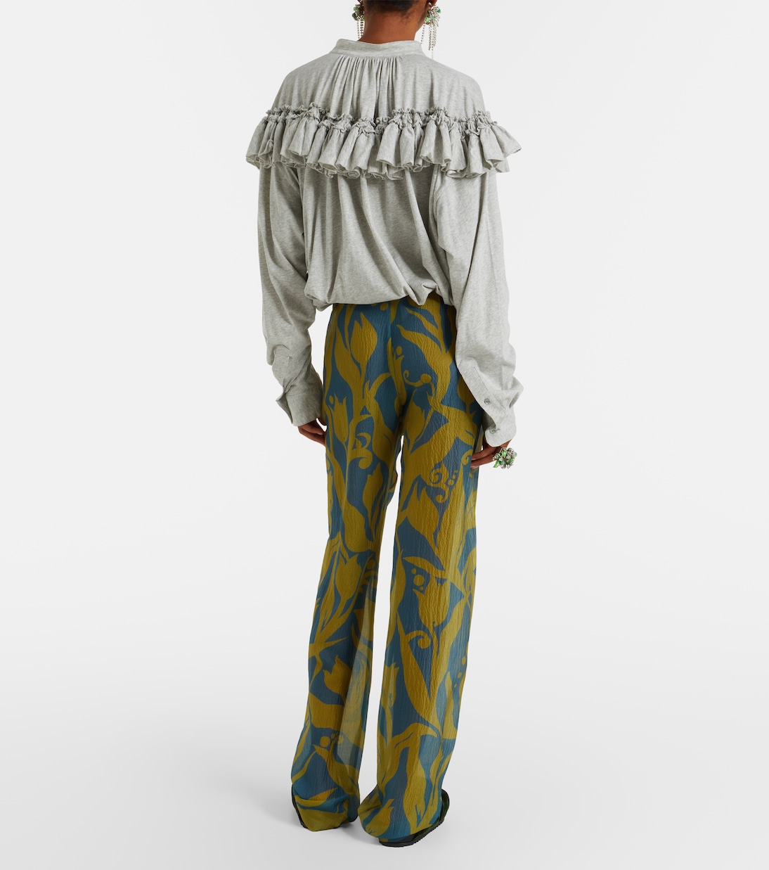 Pachas printed silk straight pants | Dries Van Noten