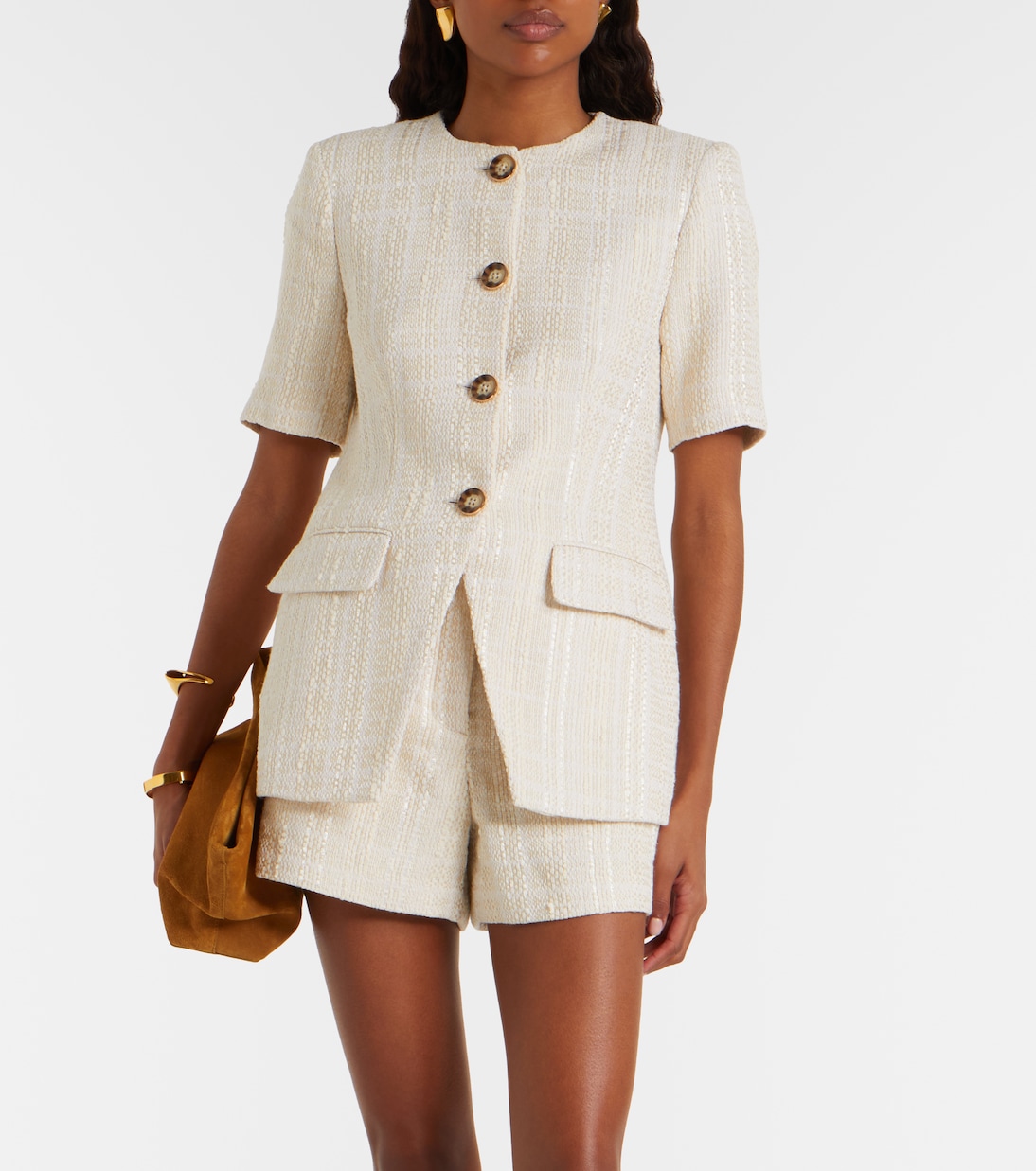 Giacca Bodie in tweed di misto cotone | Veronica Beard