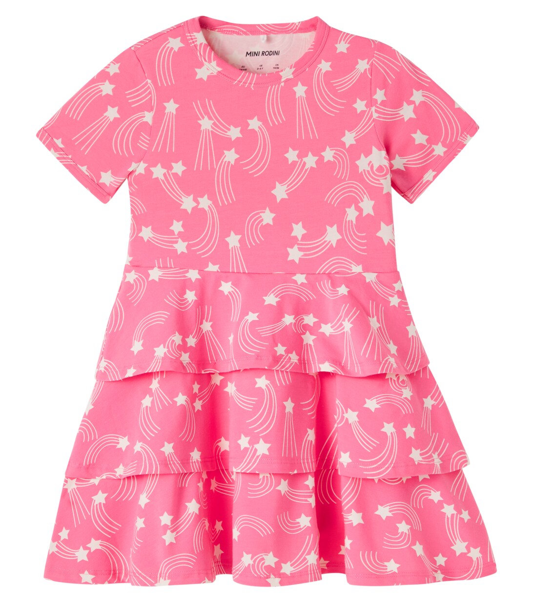 Robe étagée et imprimée en coton mélangé | Mini Rodini