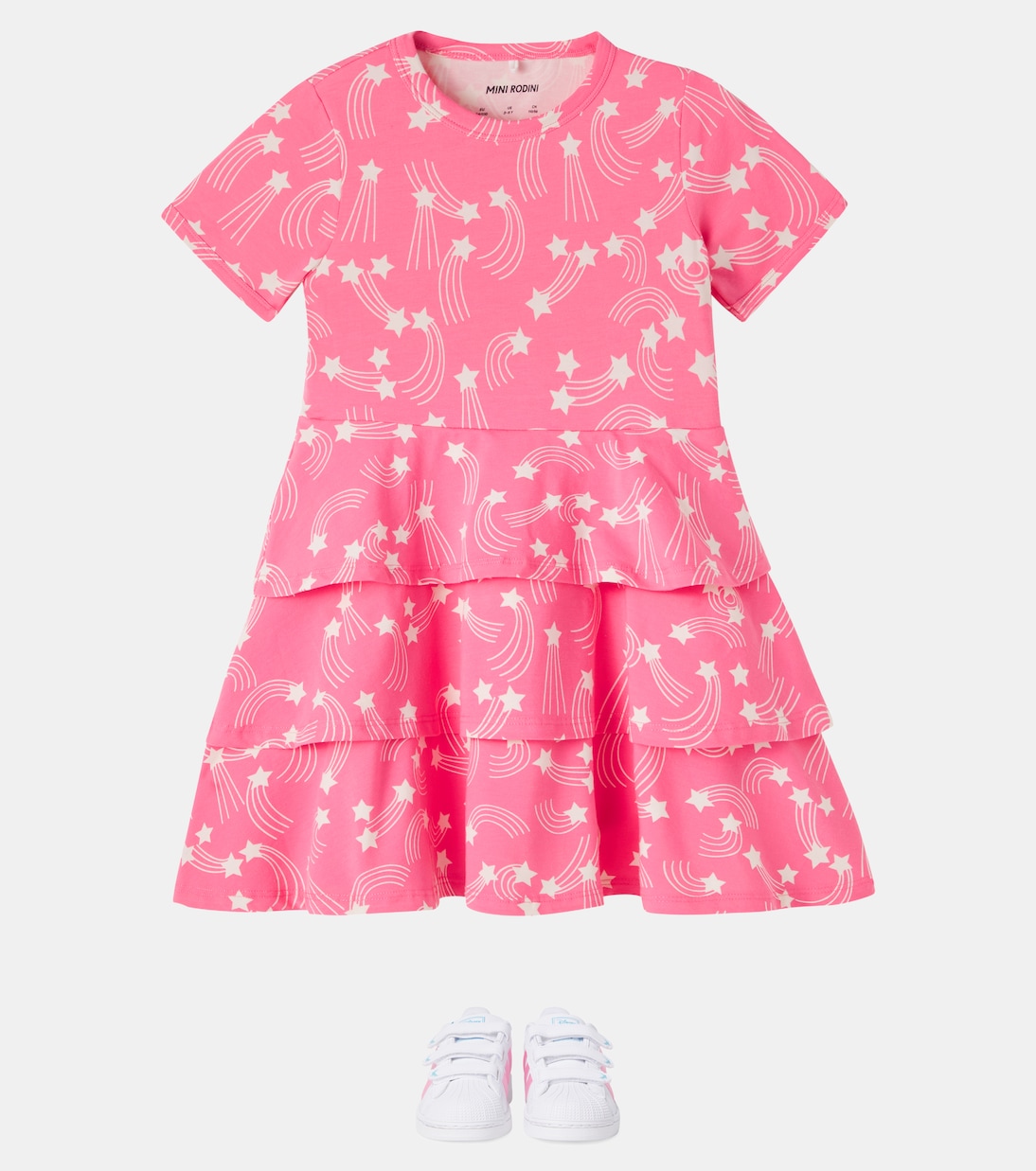 Robe étagée et imprimée en coton mélangé | Mini Rodini