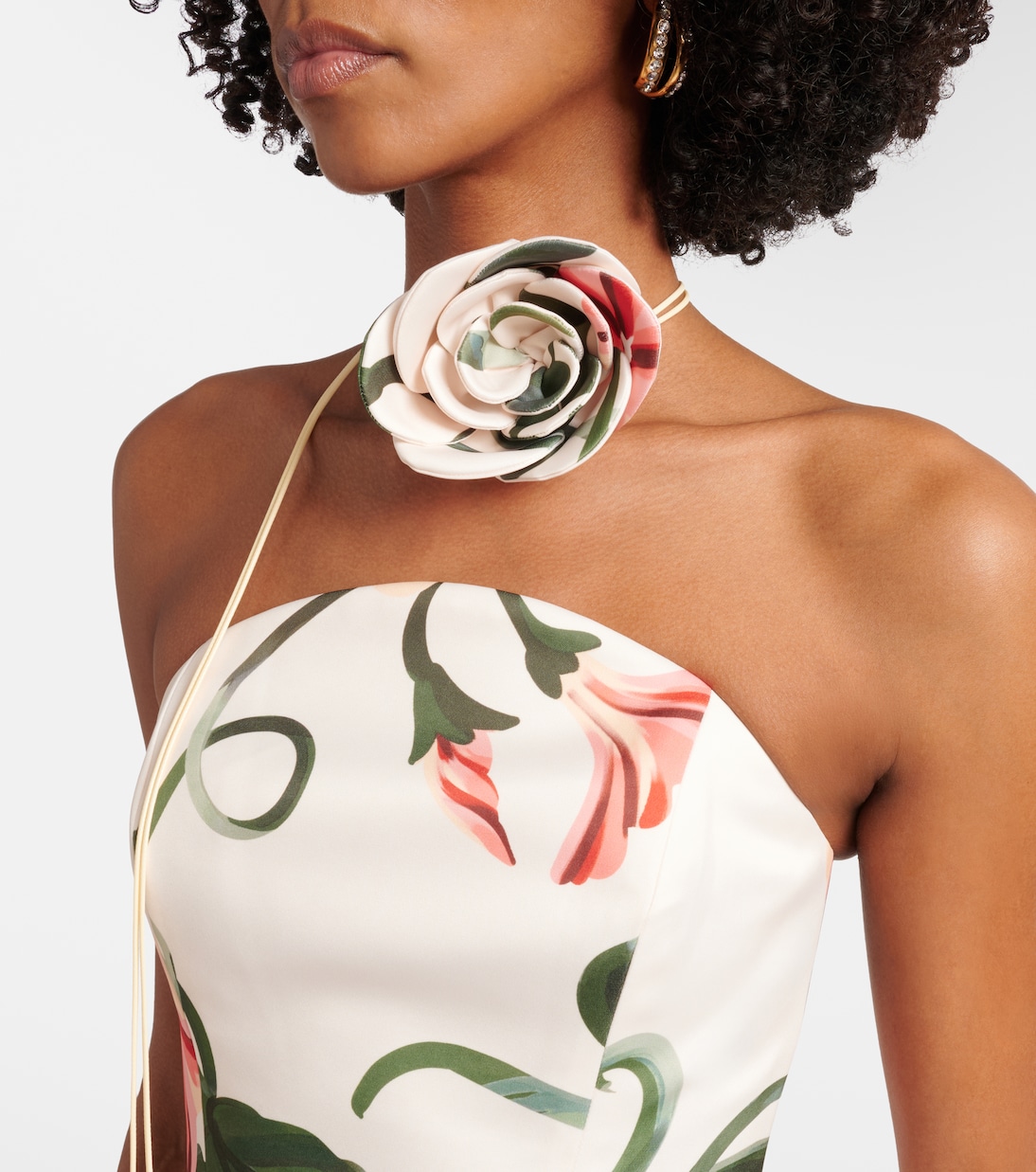 Violet floral bustier gown | Leo Lin