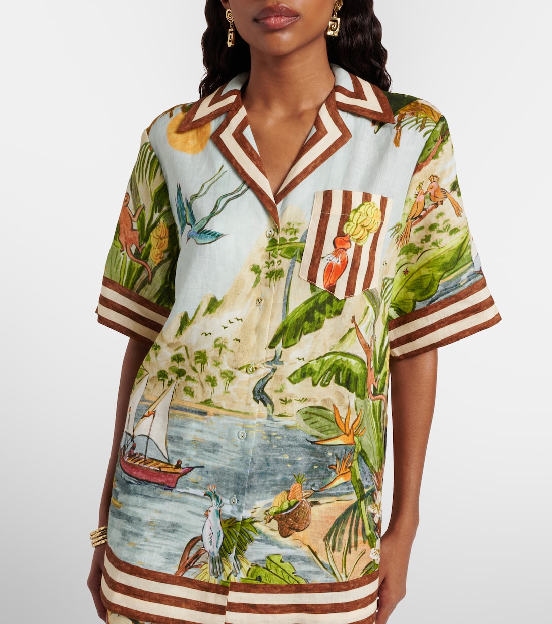 Toucan Tango printed linen shirt | Alémais