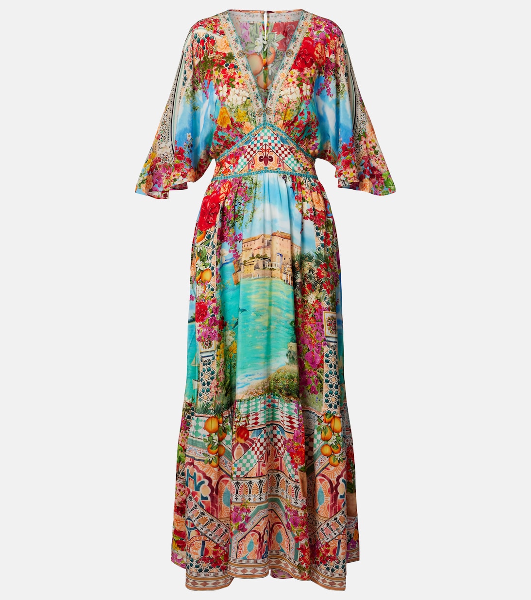 Embellished printed silk maxi dress | Camilla