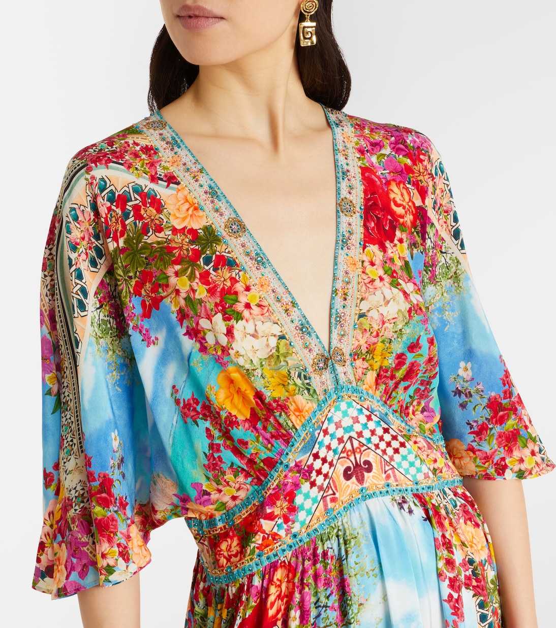 Embellished printed silk maxi dress | Camilla
