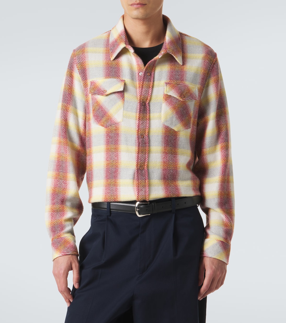 Rose Blume cashmere shirt with sunstone | God's True Cashmere