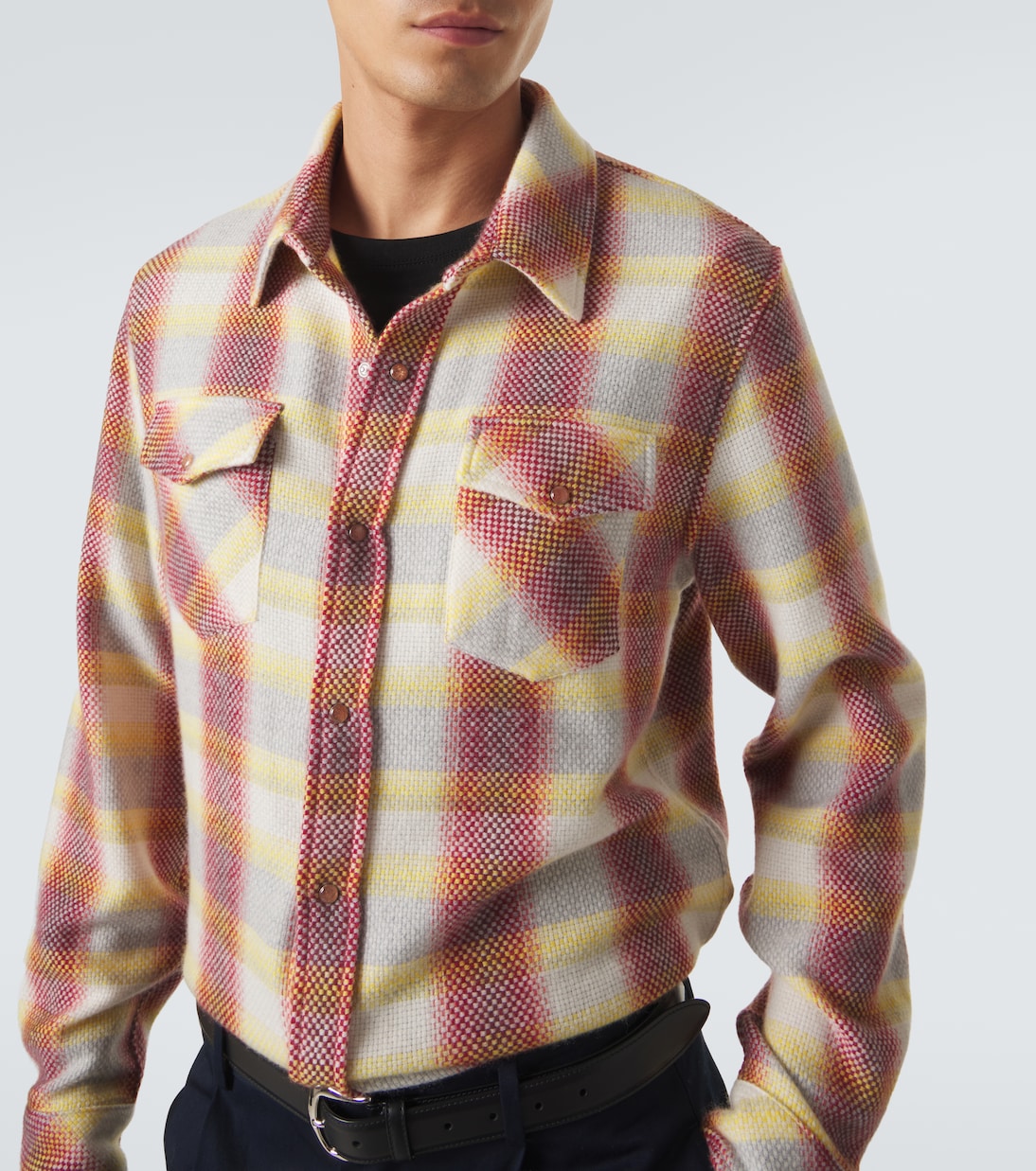 Rose Blume cashmere shirt with sunstone | God's True Cashmere