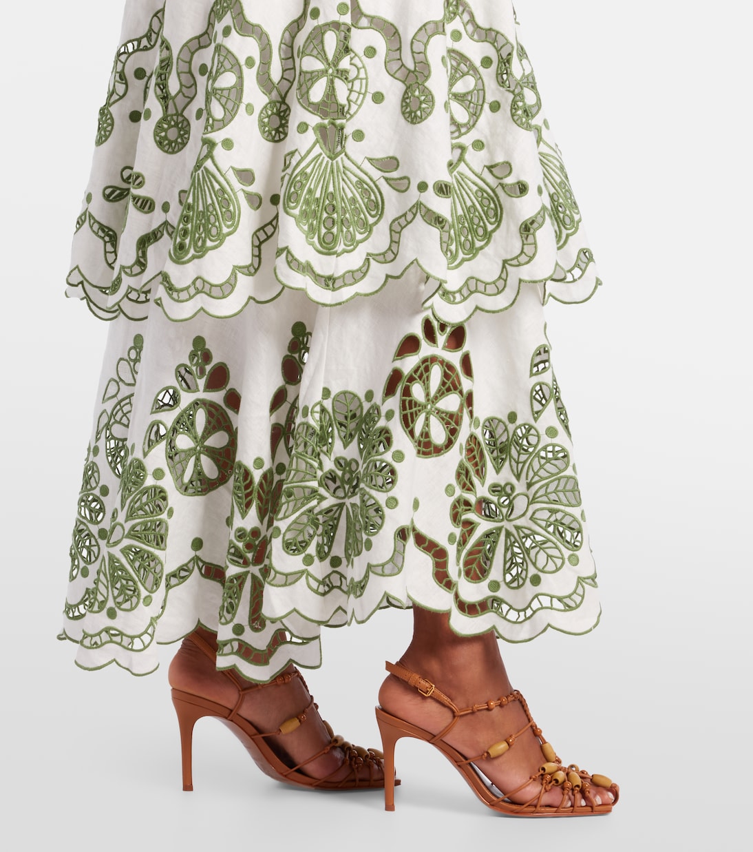 Broderie anglaise tiered linen maxi dress | Farm Rio