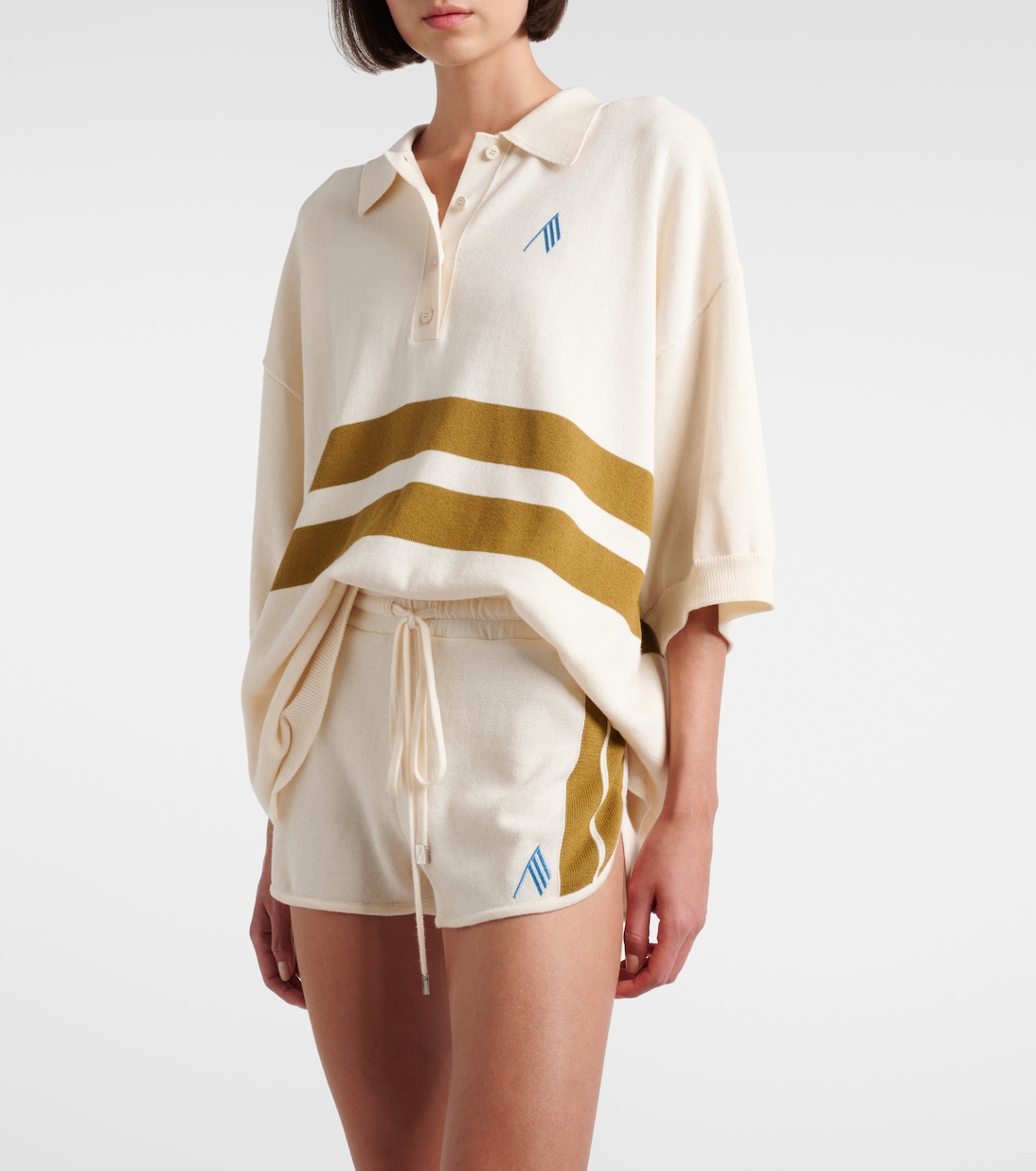 Striped oversized cotton polo shirt | The Attico
