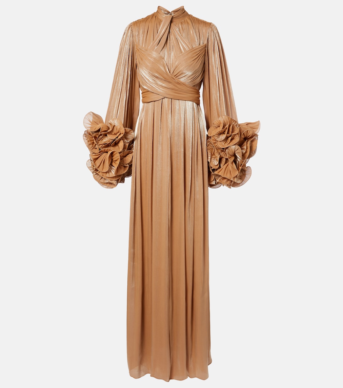 Ruffled Lurex georgette gown | Costarellos