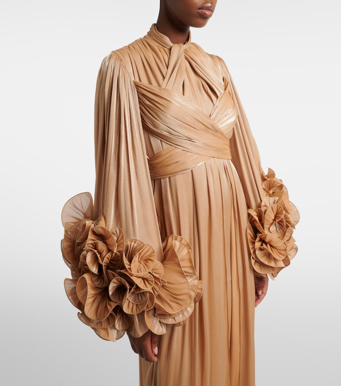 Ruffled Lurex georgette gown | Costarellos