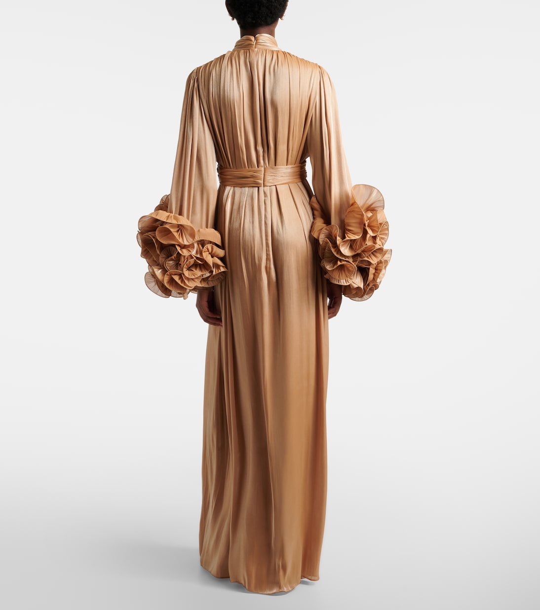 Ruffled Lurex georgette gown | Costarellos