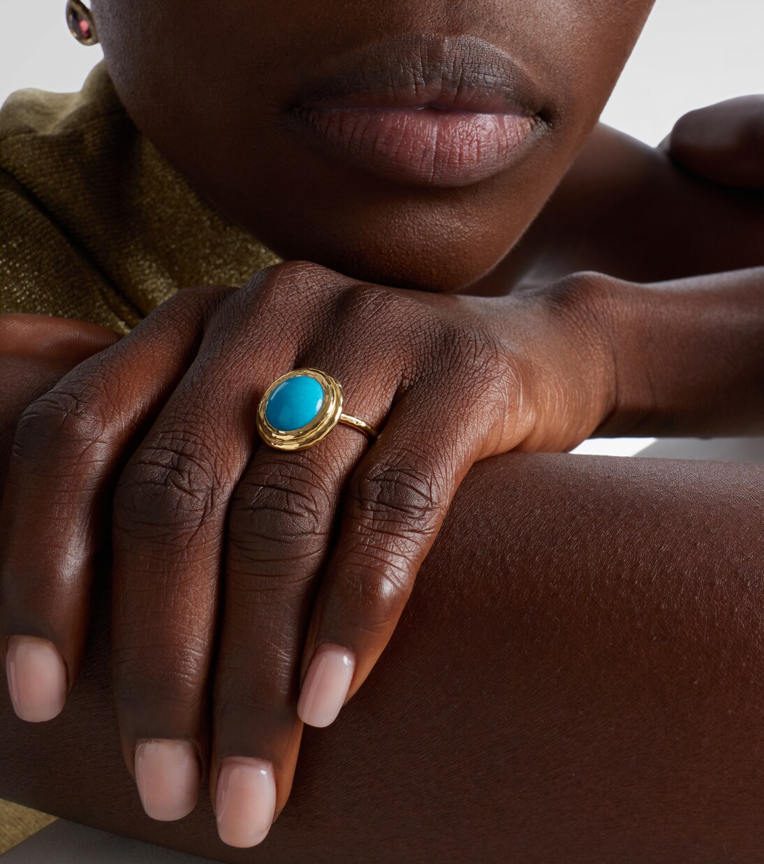 Coral Beach Allia 18kt gold ring with turquoise | Octavia Elizabeth