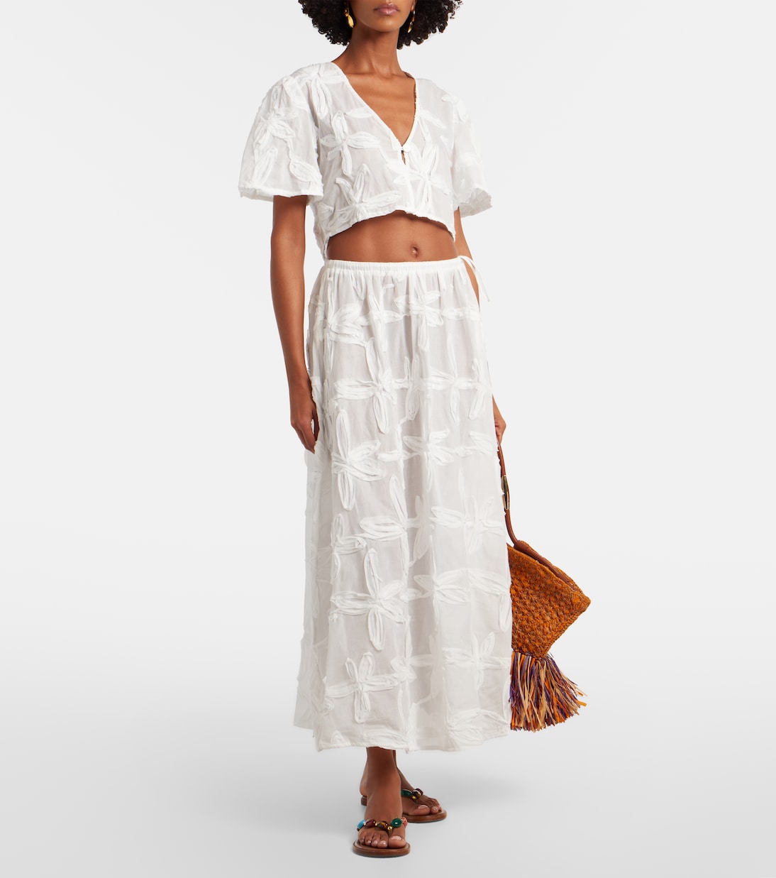 Coast Shell cotton midi skirt | Farm Rio
