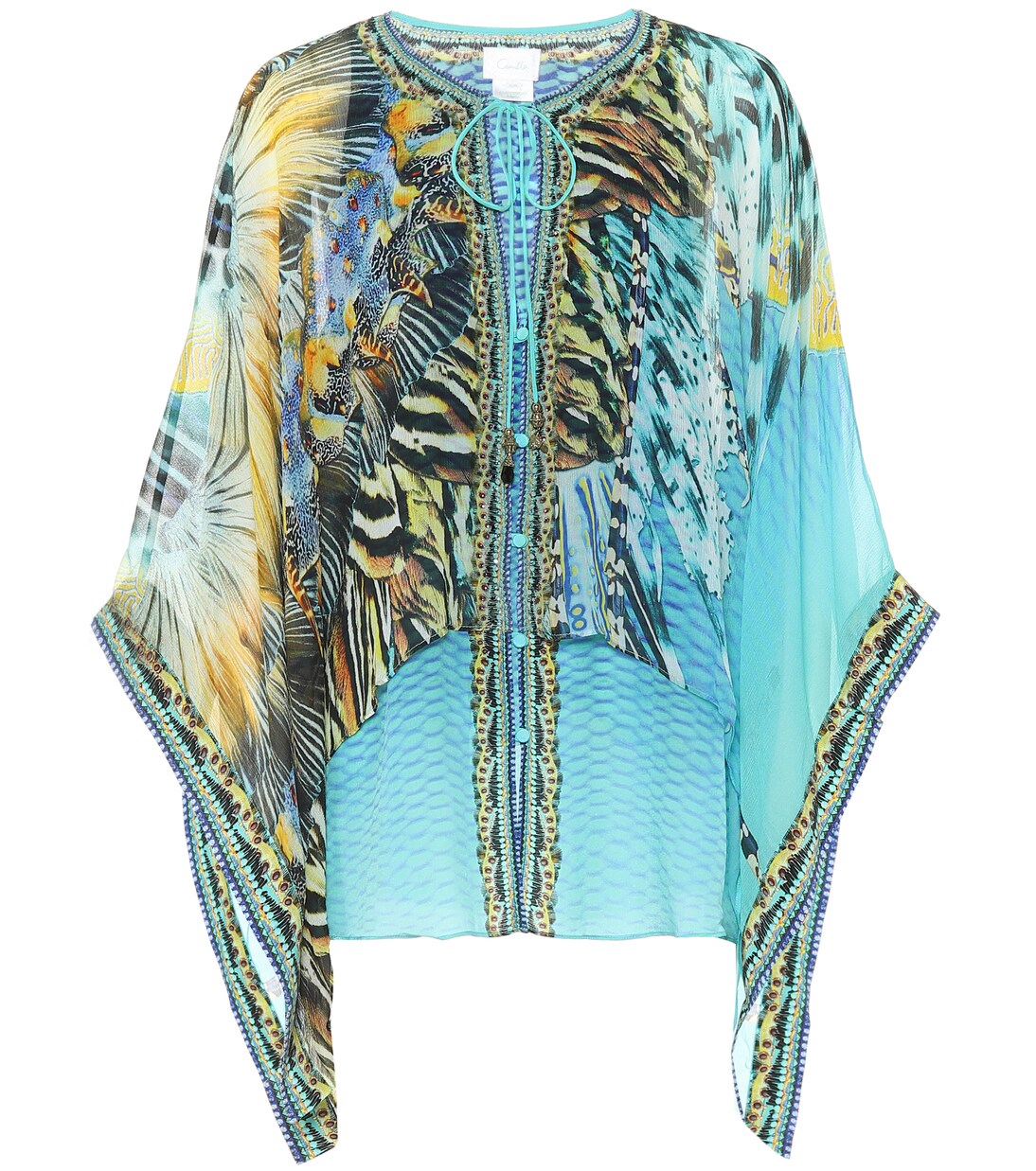 Blouse imprimée en soie à ornements | Camilla