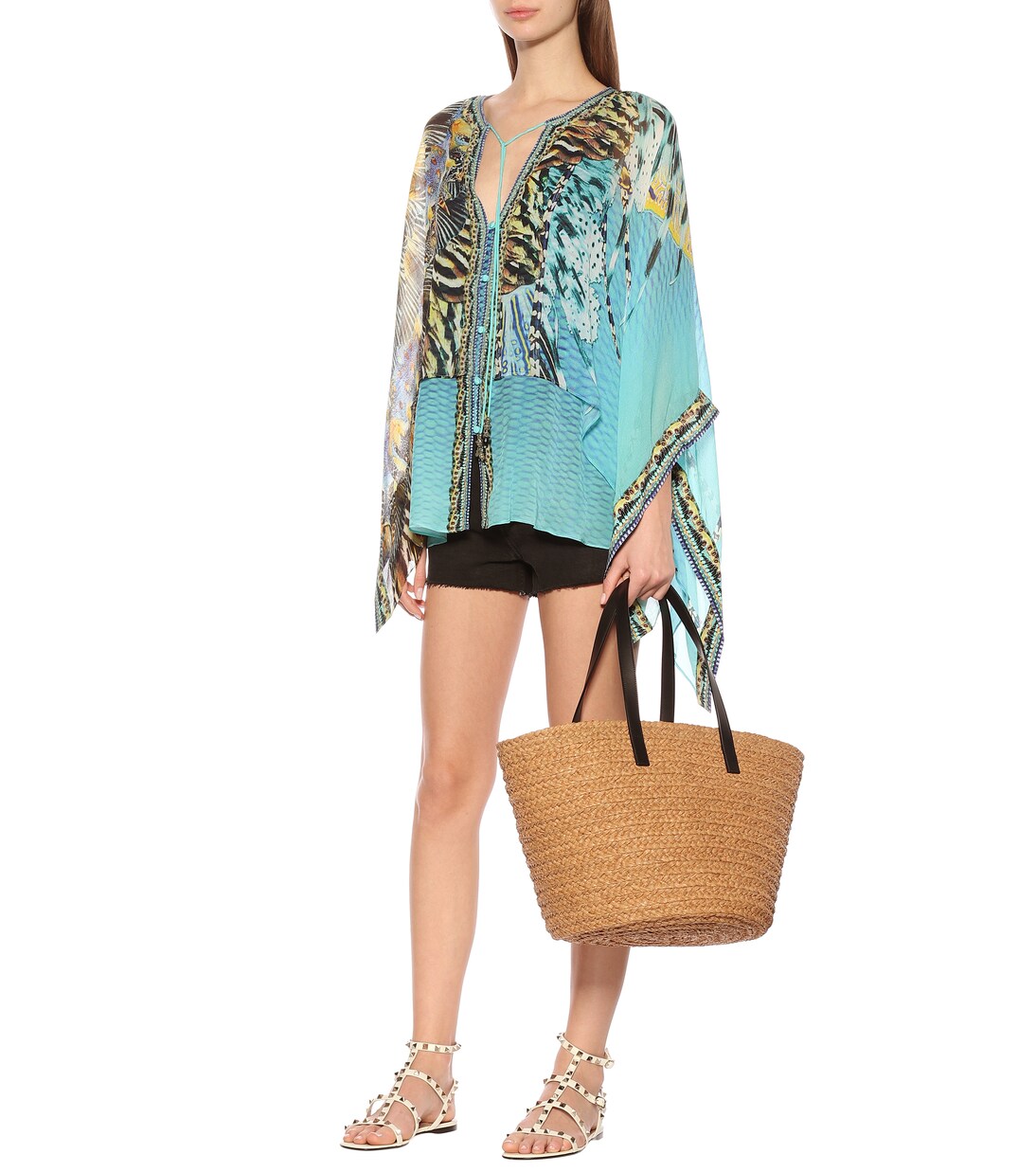 Blouse imprimée en soie à ornements | Camilla