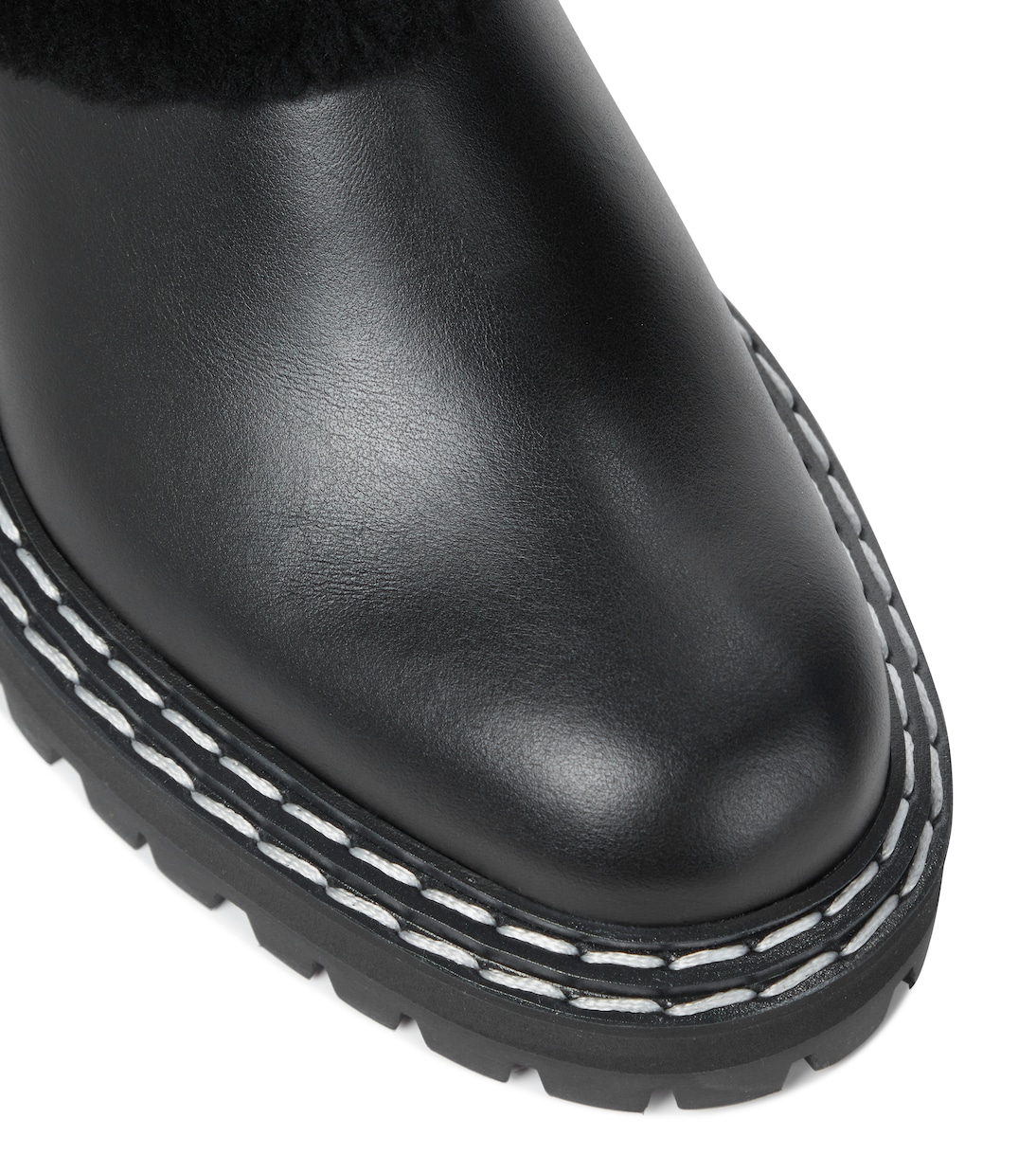 Slippers in pelle con shearling | Proenza Schouler