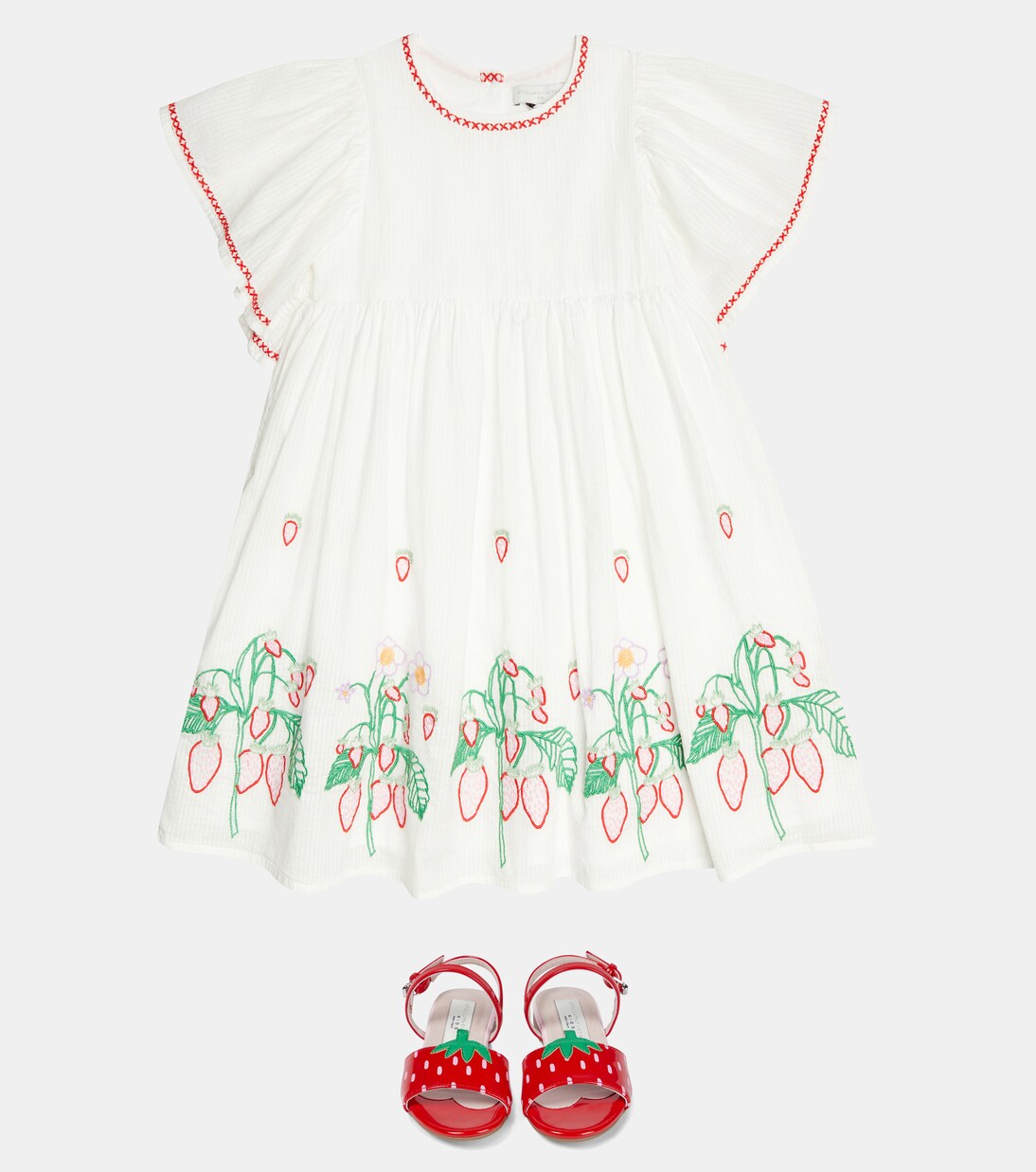 Robe brodée en coton | Stella McCartney Kids