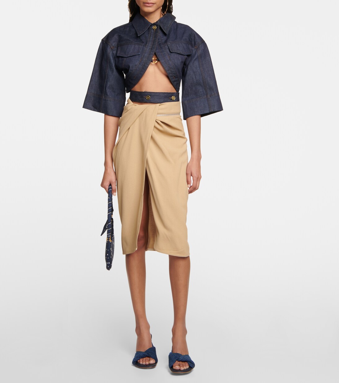 Pantoletten Les Mules Bagnu aus Denim | Jacquemus