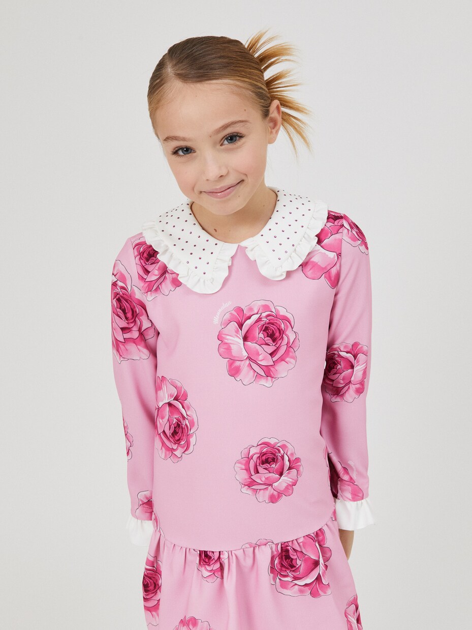 Floral printed cady dress | Monnalisa