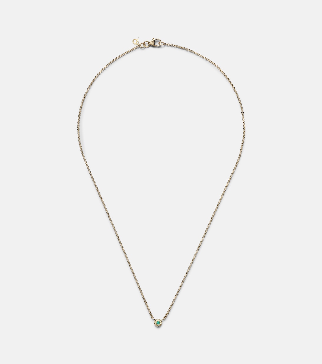 Nesting Gem 18kt gold necklace with emerald | Octavia Elizabeth