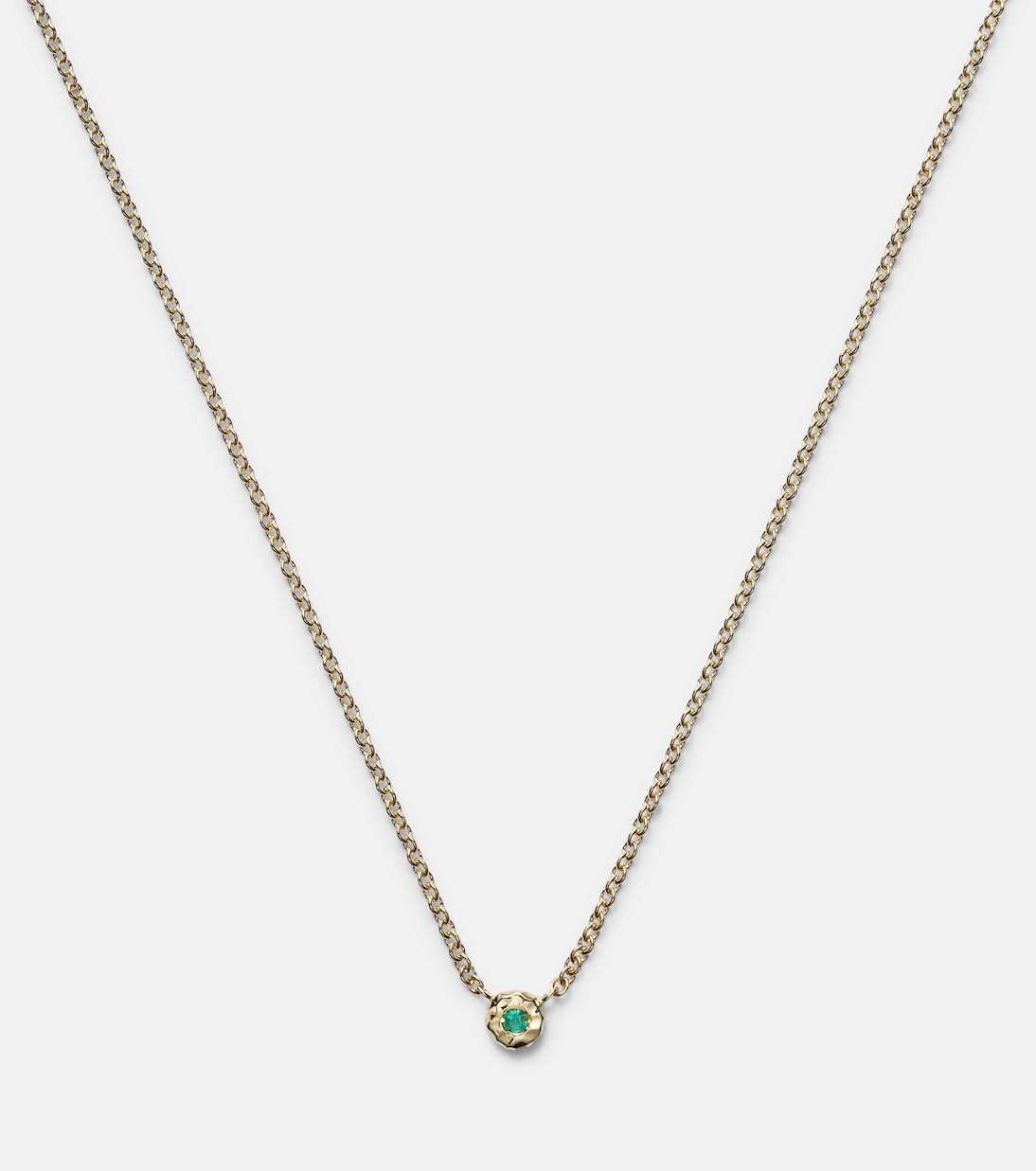 Nesting Gem 18kt gold necklace with emerald | Octavia Elizabeth