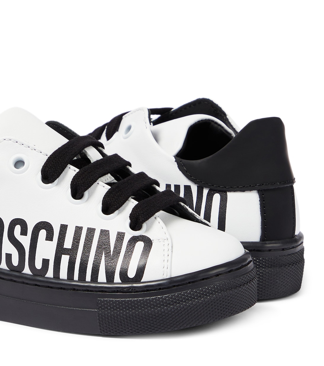 Logo leather sneakers | Moschino Kids