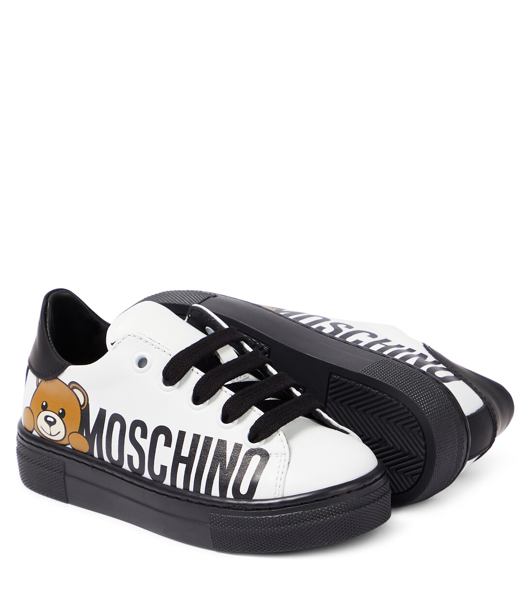 Logo leather sneakers | Moschino Kids