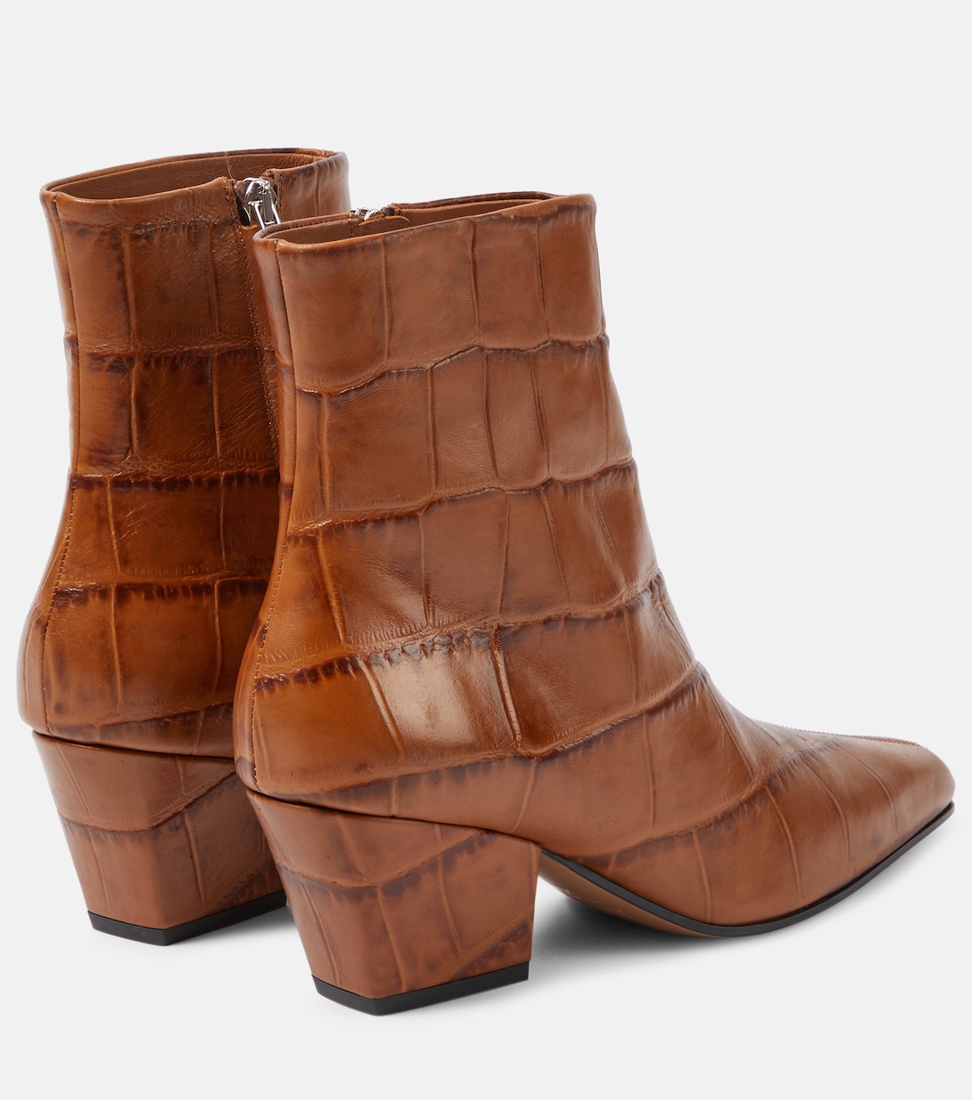 Jane croc-effect leather knee-high boots  | Paris Texas