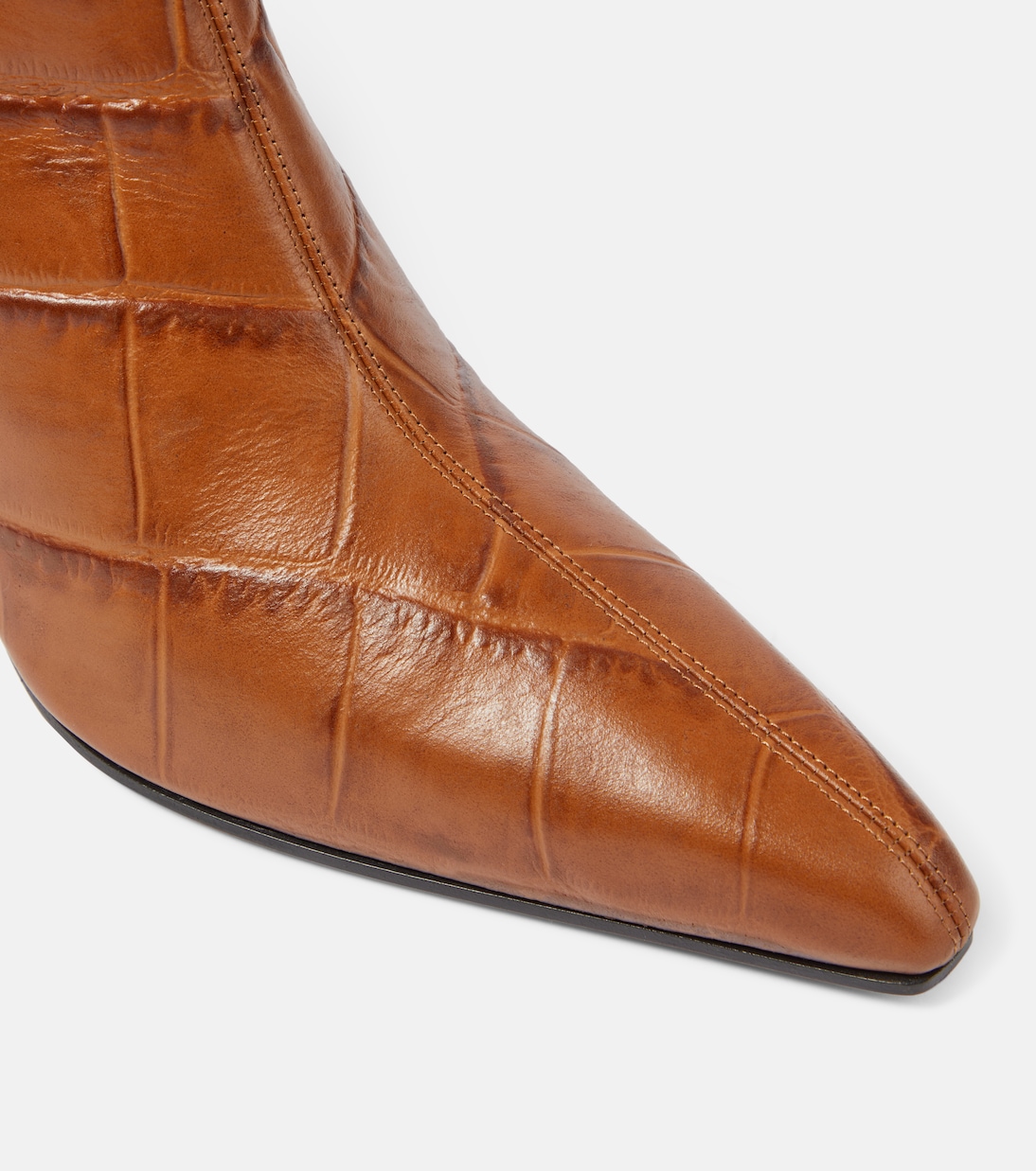 Jane croc-effect leather knee-high boots  | Paris Texas