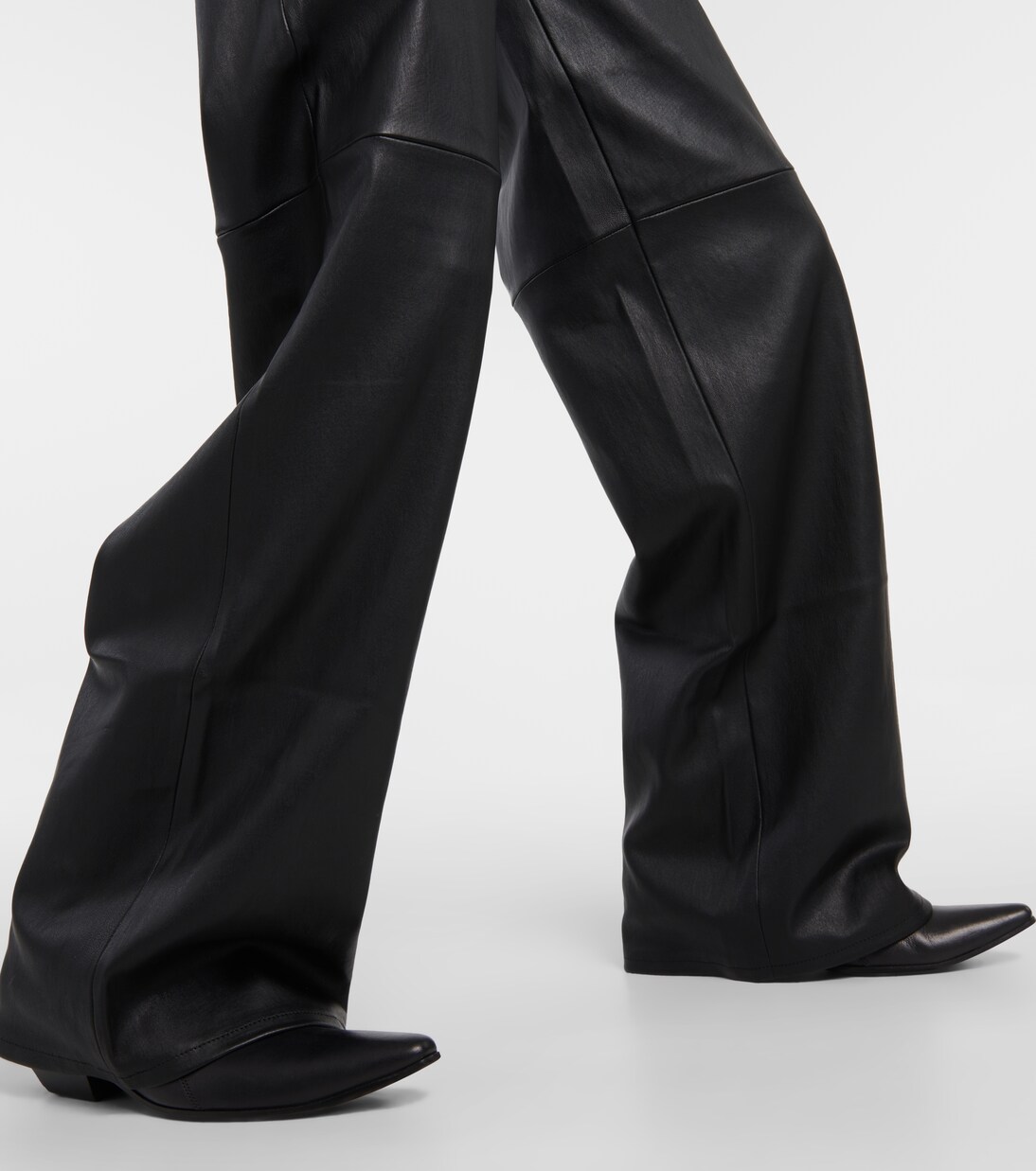 Weite High-Rise-Hose Bea aus Leder | Stouls