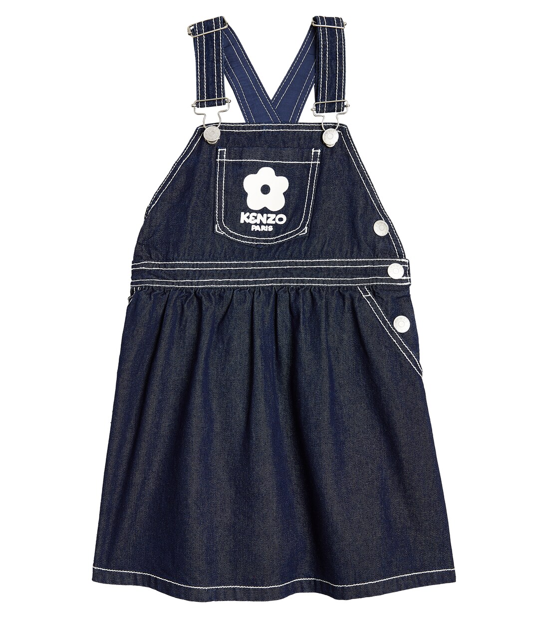 Logo embroidered denim dress | Kenzo Kids