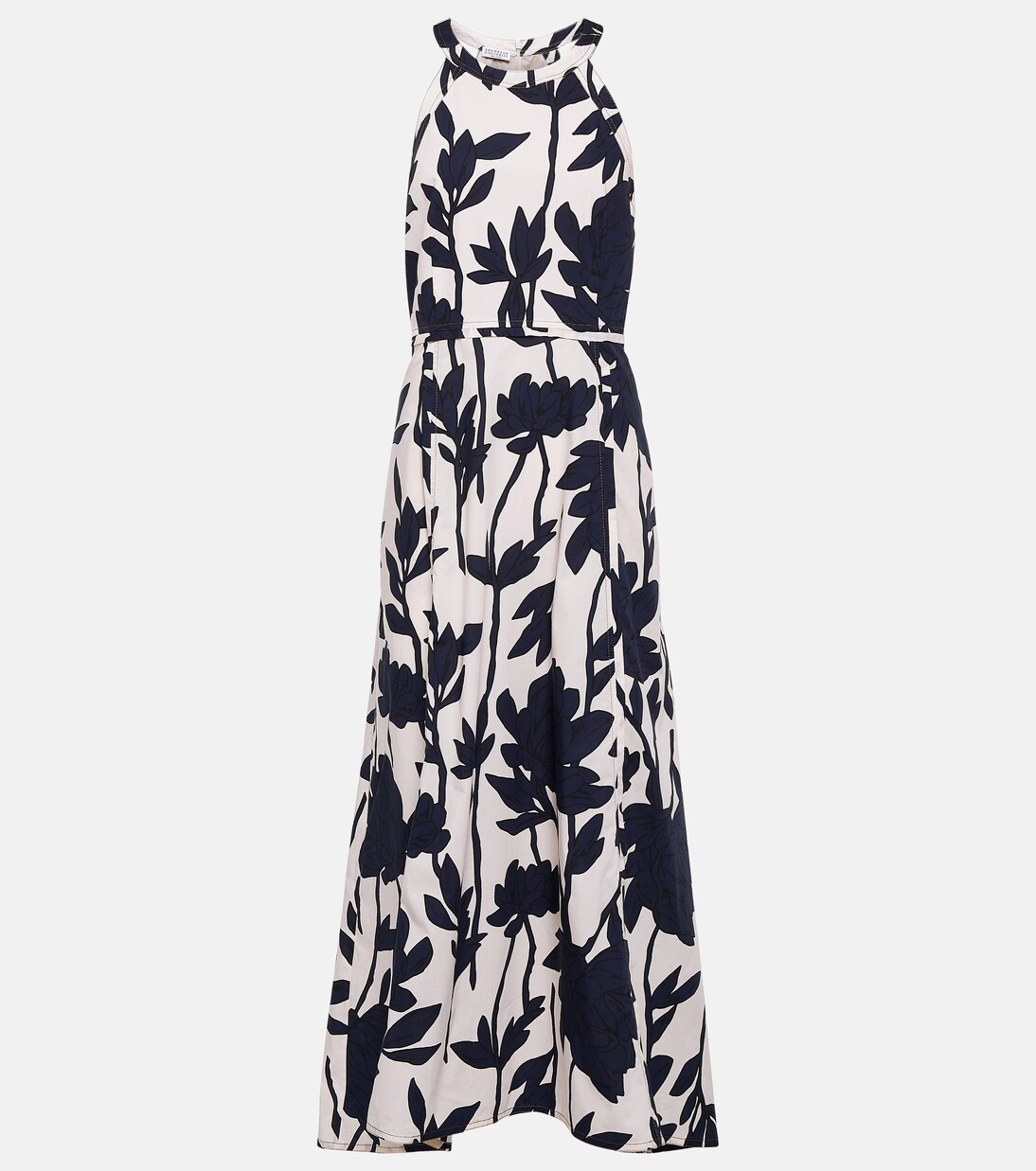 Floral cotton midi dress | Brunello Cucinelli