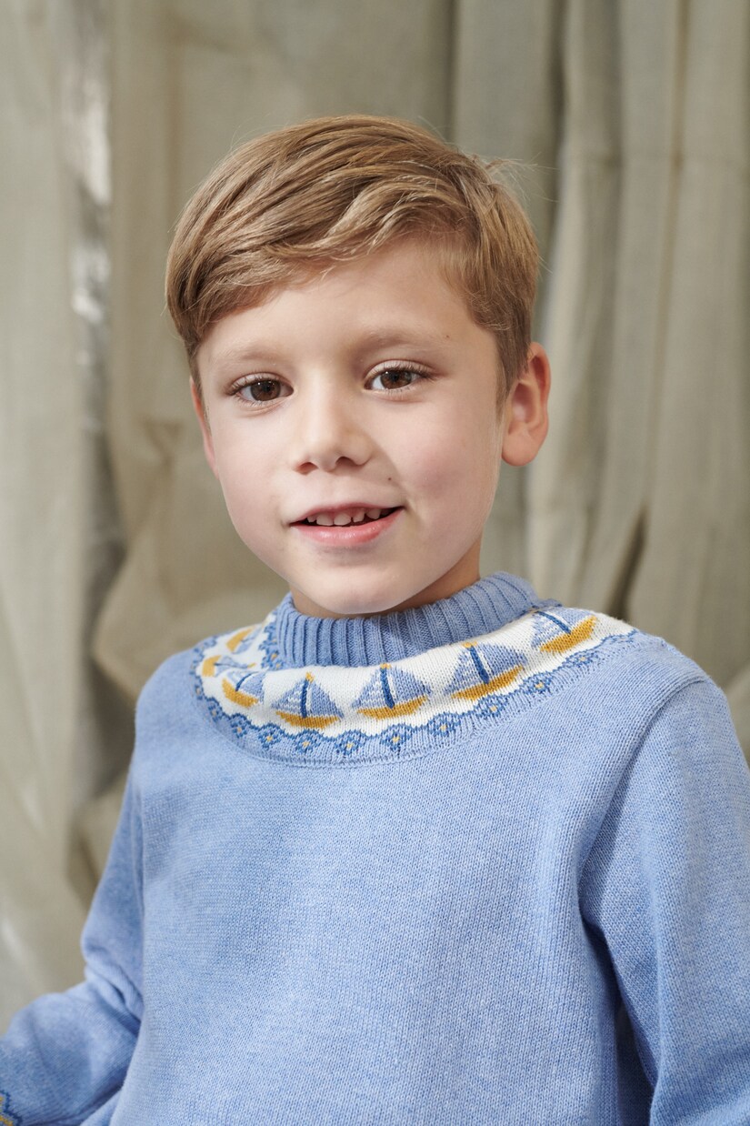 Intarsia cotton sweatshirt | La Coqueta