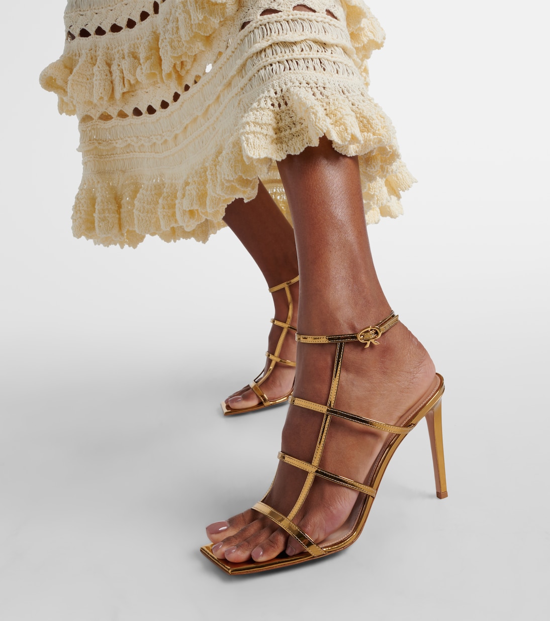 Mondry metallic leather sandals | Gianvito Rossi