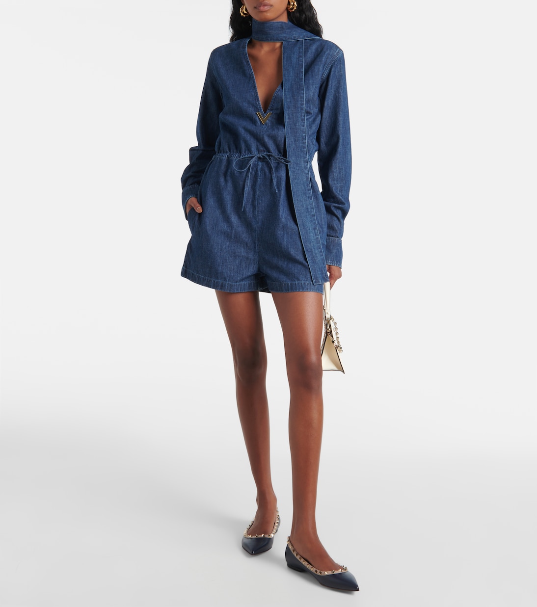 Playsuit VGold aus Denim | Valentino
