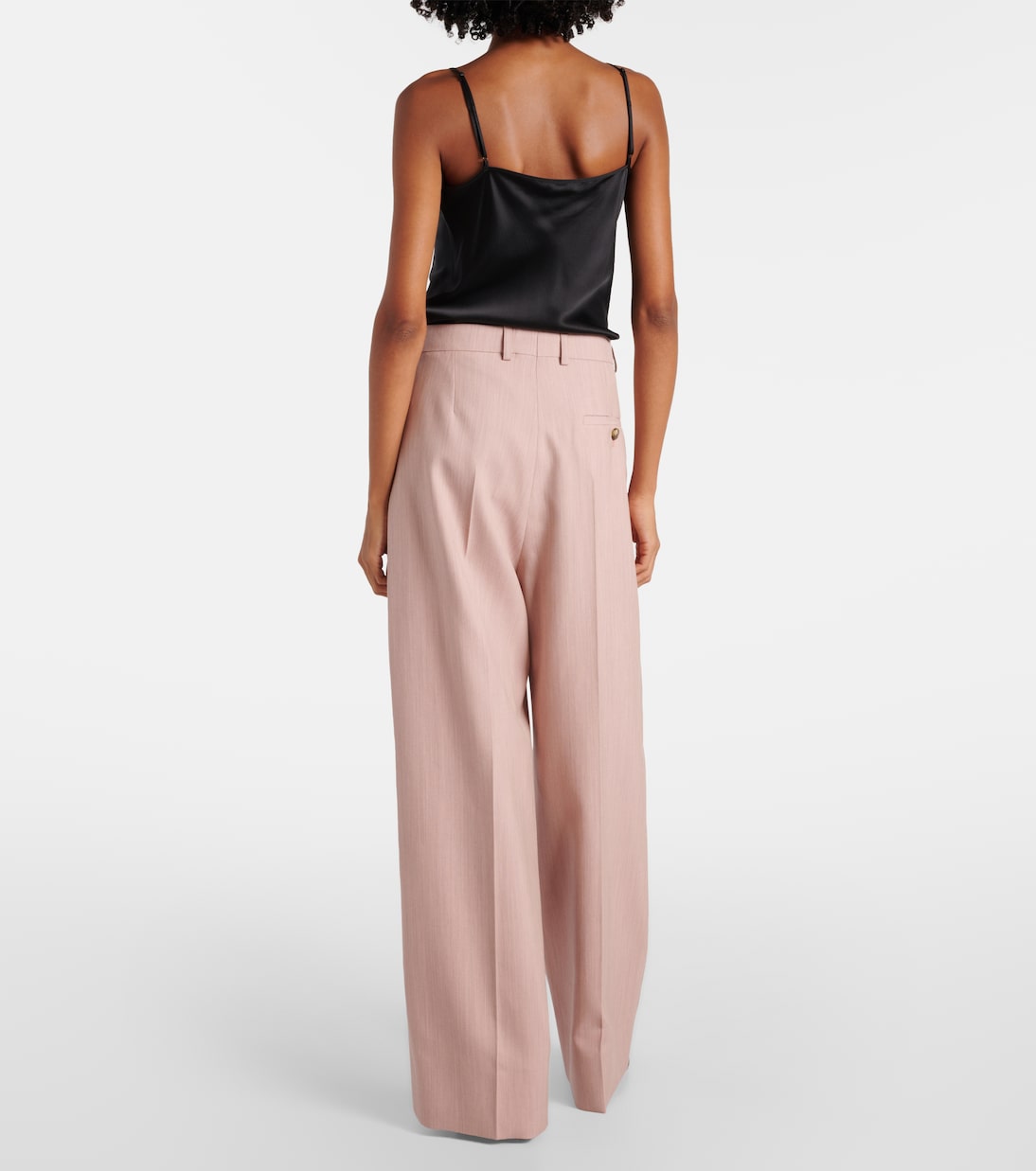 Pantalones anchos de lana de tiro bajo | Stella McCartney