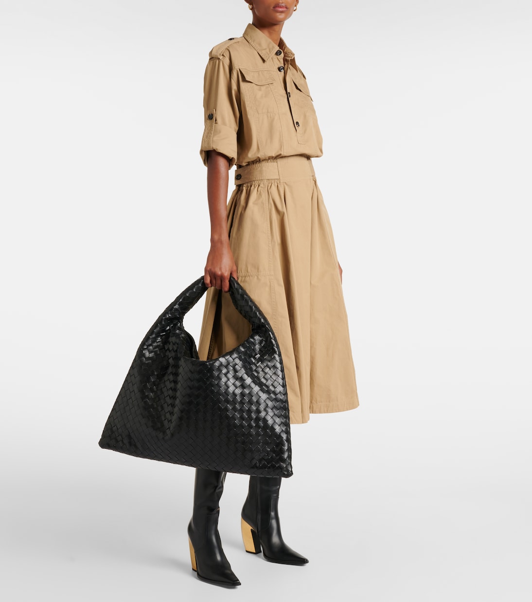 Hop Intrecciato Large leather tote bag | Bottega Veneta