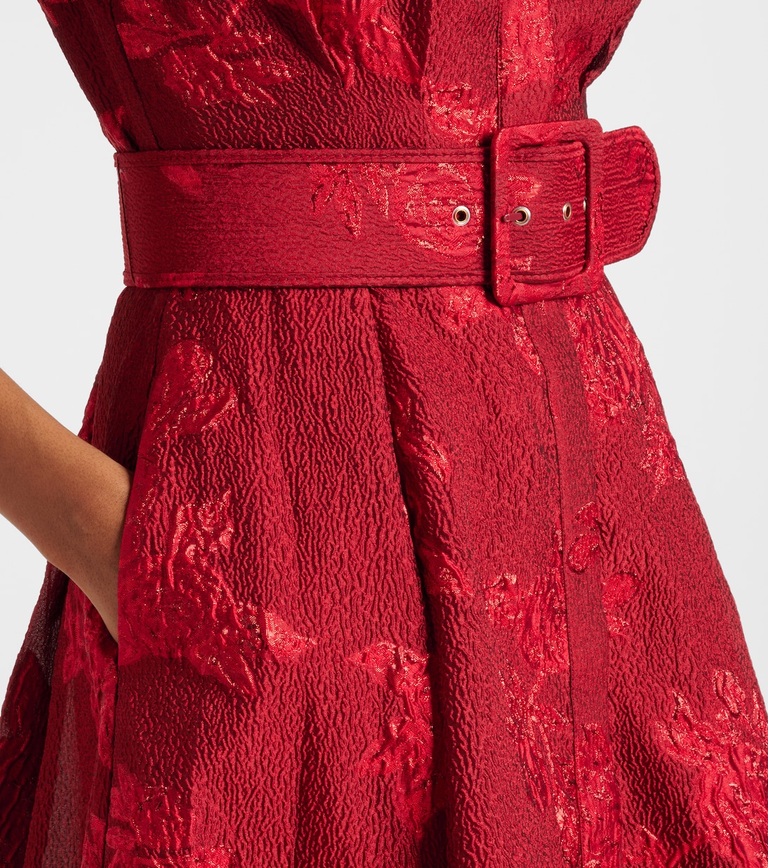 Henrietta belted brocade gown | Rebecca Vallance