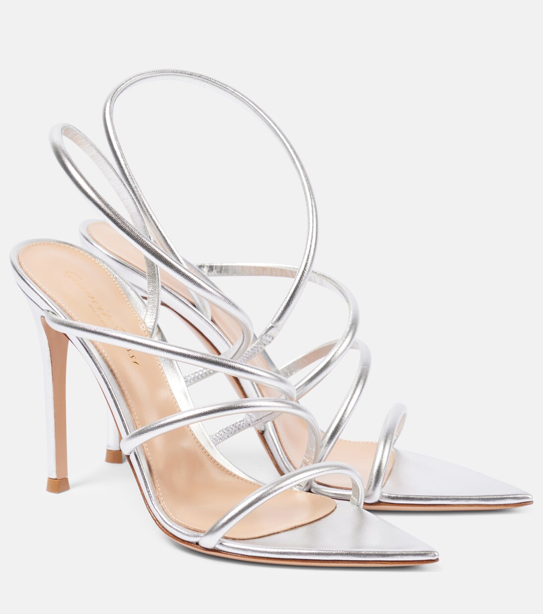 Ettie 105 metallic leather sandals | Gianvito Rossi