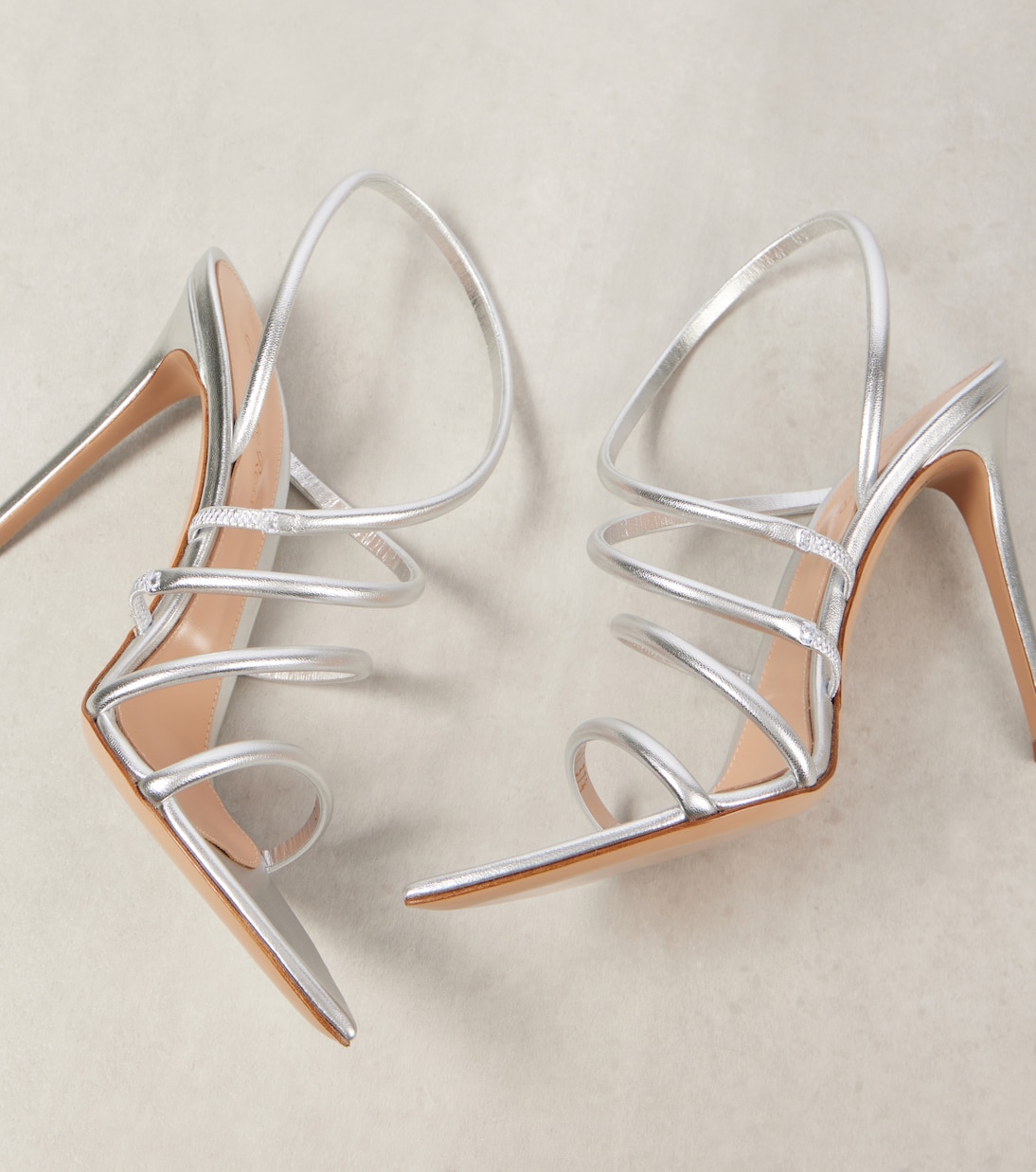 Ettie 105 metallic leather sandals | Gianvito Rossi