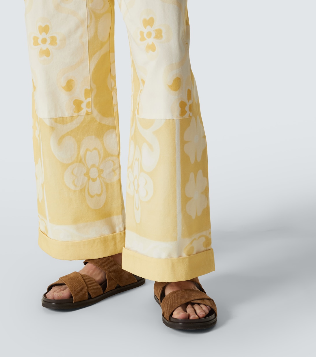 Seaside printed cotton and silk pants | Commas