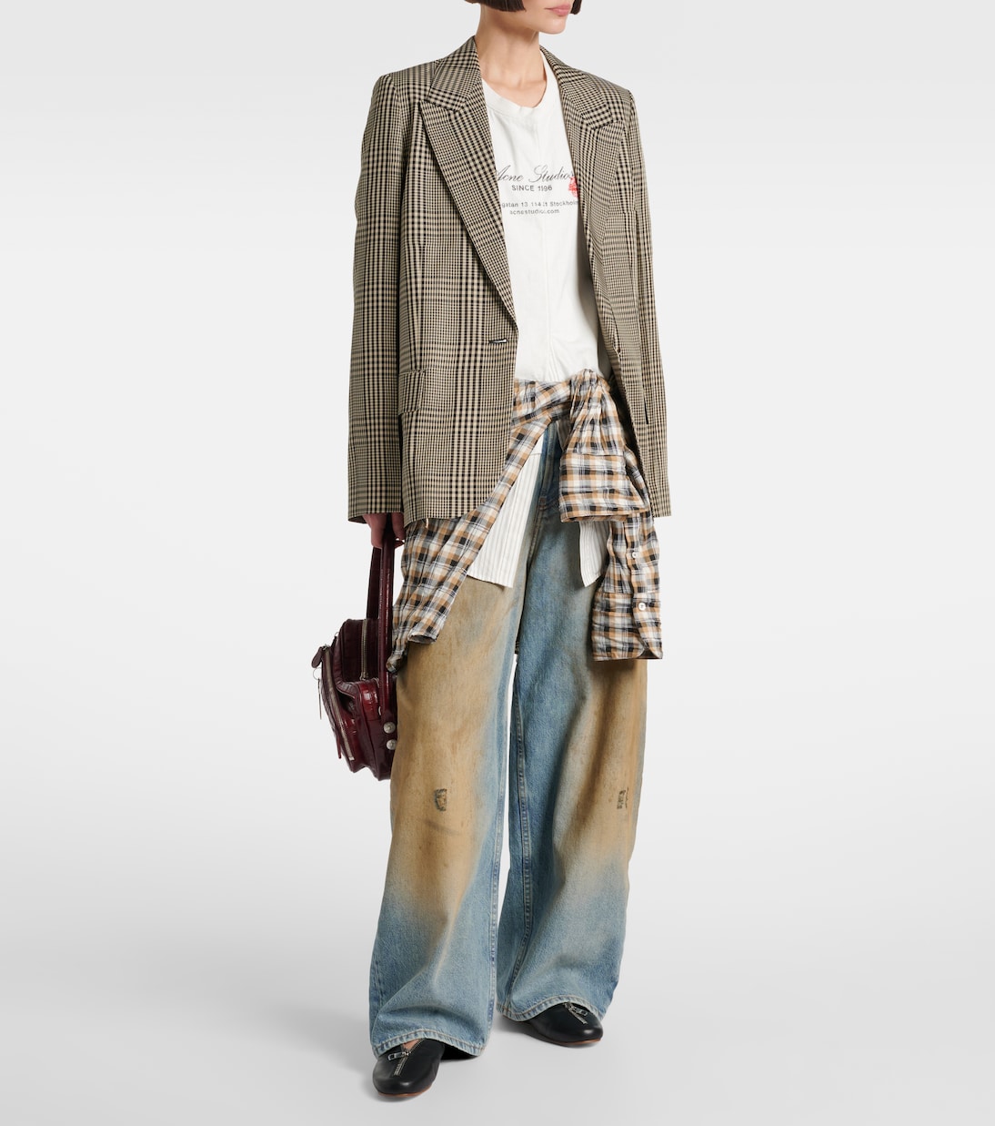 Penicillin distressed mid-rise wide-leg jeans | Acne Studios