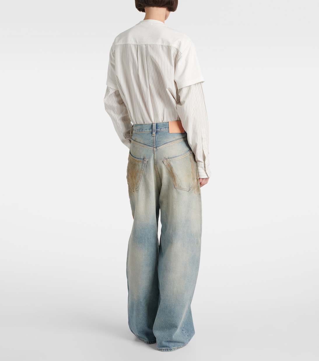 Penicillin distressed mid-rise wide-leg jeans | Acne Studios