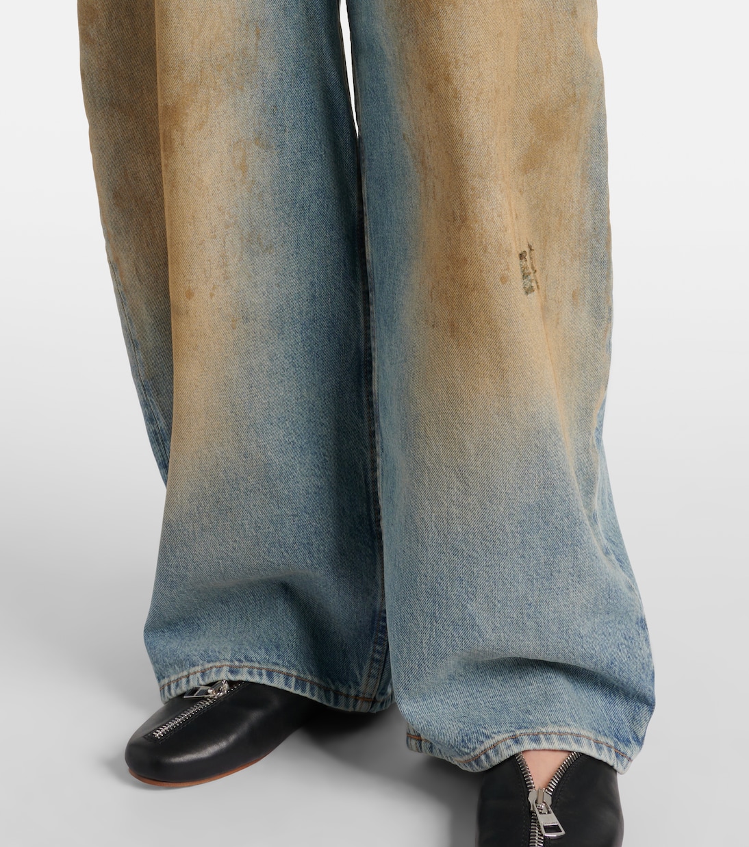 Penicillin distressed mid-rise wide-leg jeans | Acne Studios