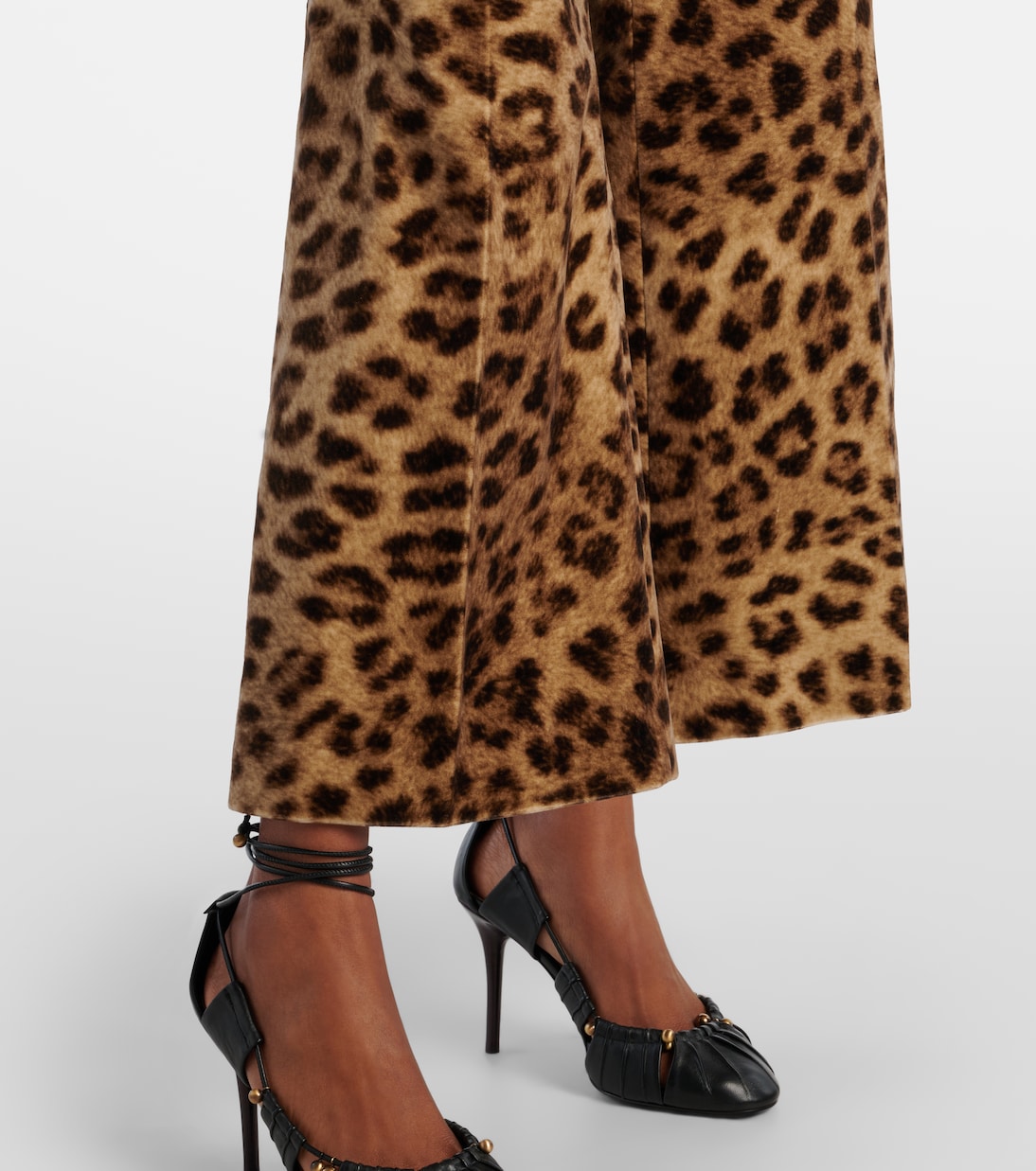 Leopard-print cotton velvet flared pants | Chloé